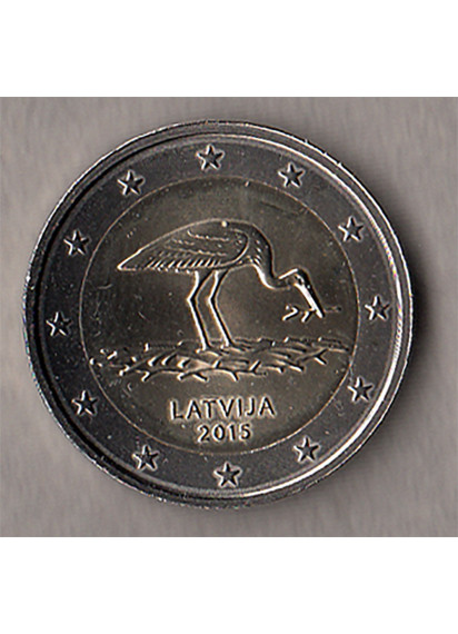 2015 - 2 Euro LETTONIA Protezione della Cicogna Nera Fdc